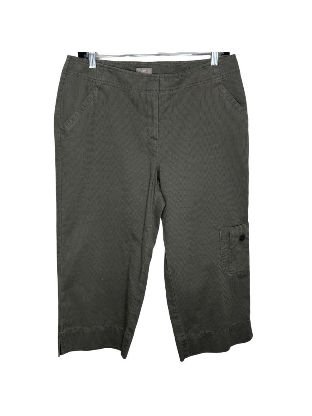 J Jill Petite 0P Cropped Chino Pants Olive Green Casual